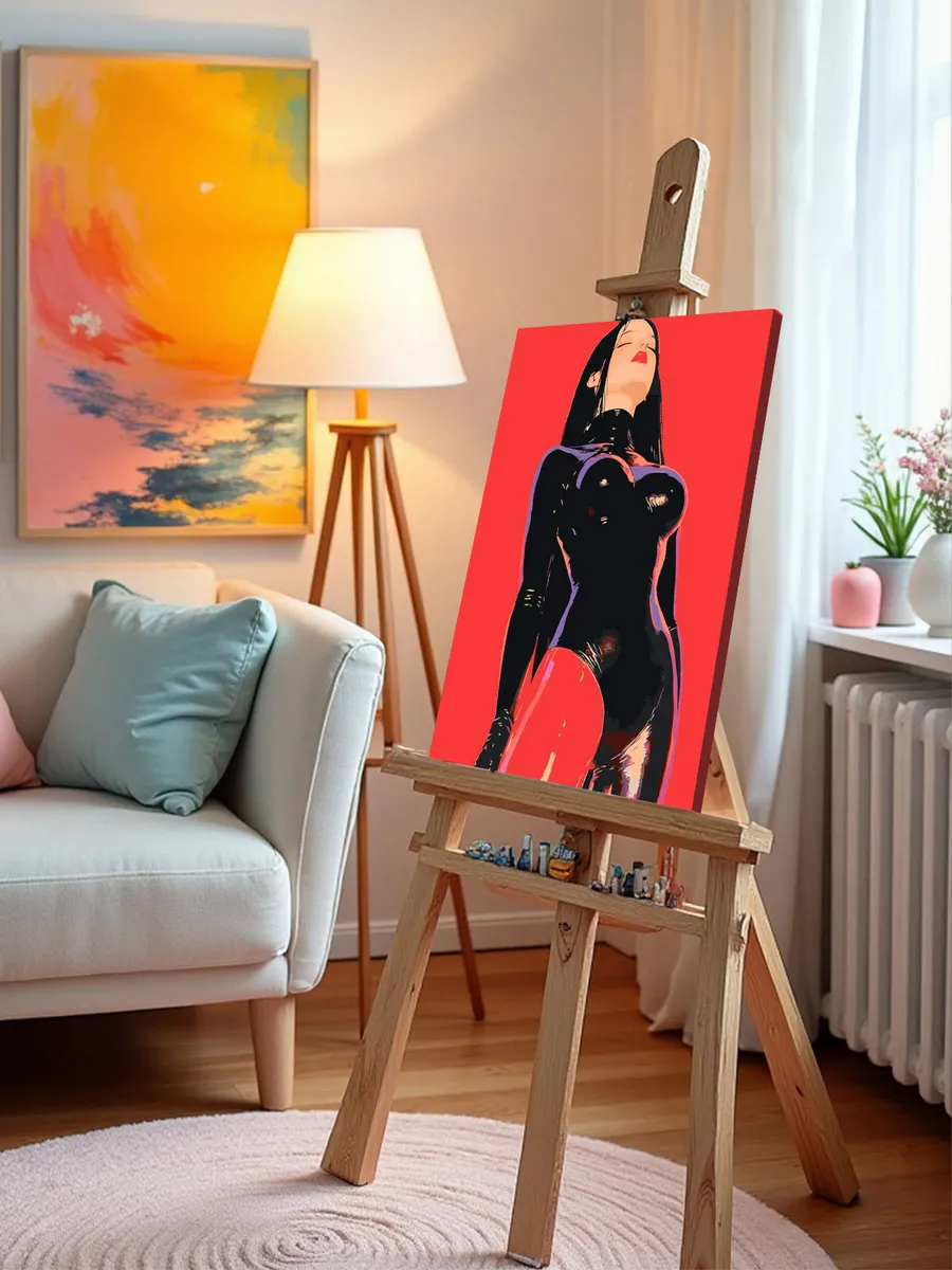 Картина по номерам «Девушка в латексе арт, бдсм 40x50» — картинка 10