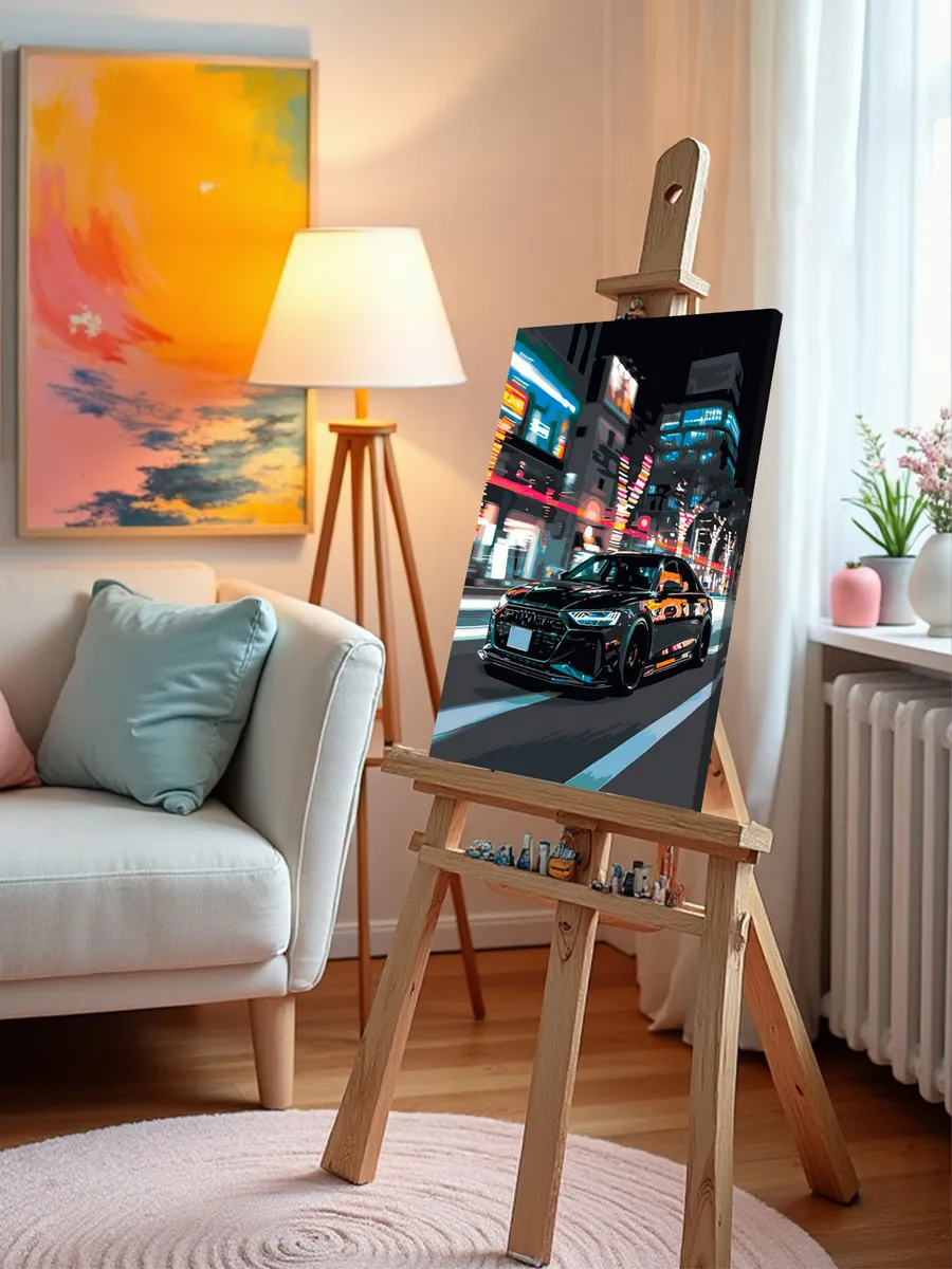 Картина по номерам, светящаяся в темноте «Машина Ауди, неон» — картинка 10