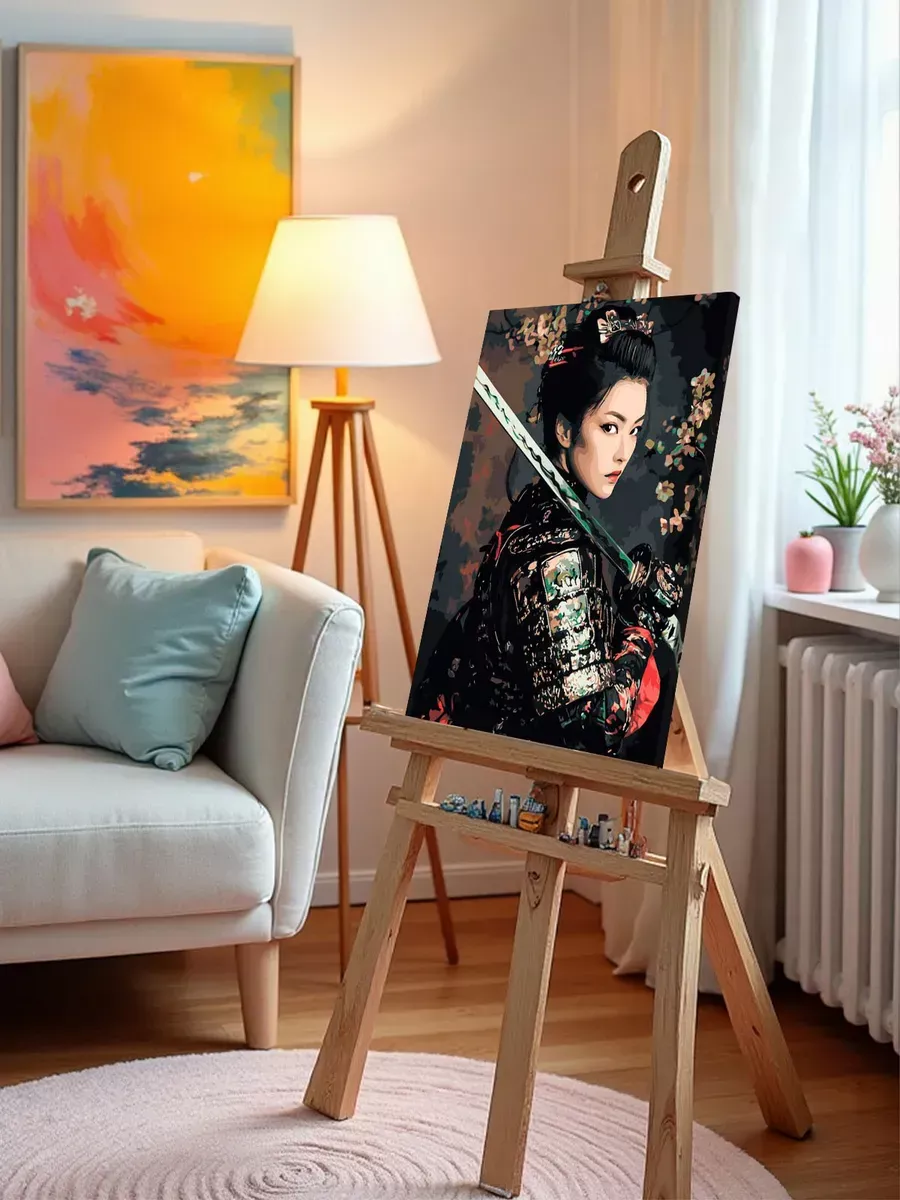 Картина по номерам «Япония, Азия: девушка самурай с катаной» — картинка 10