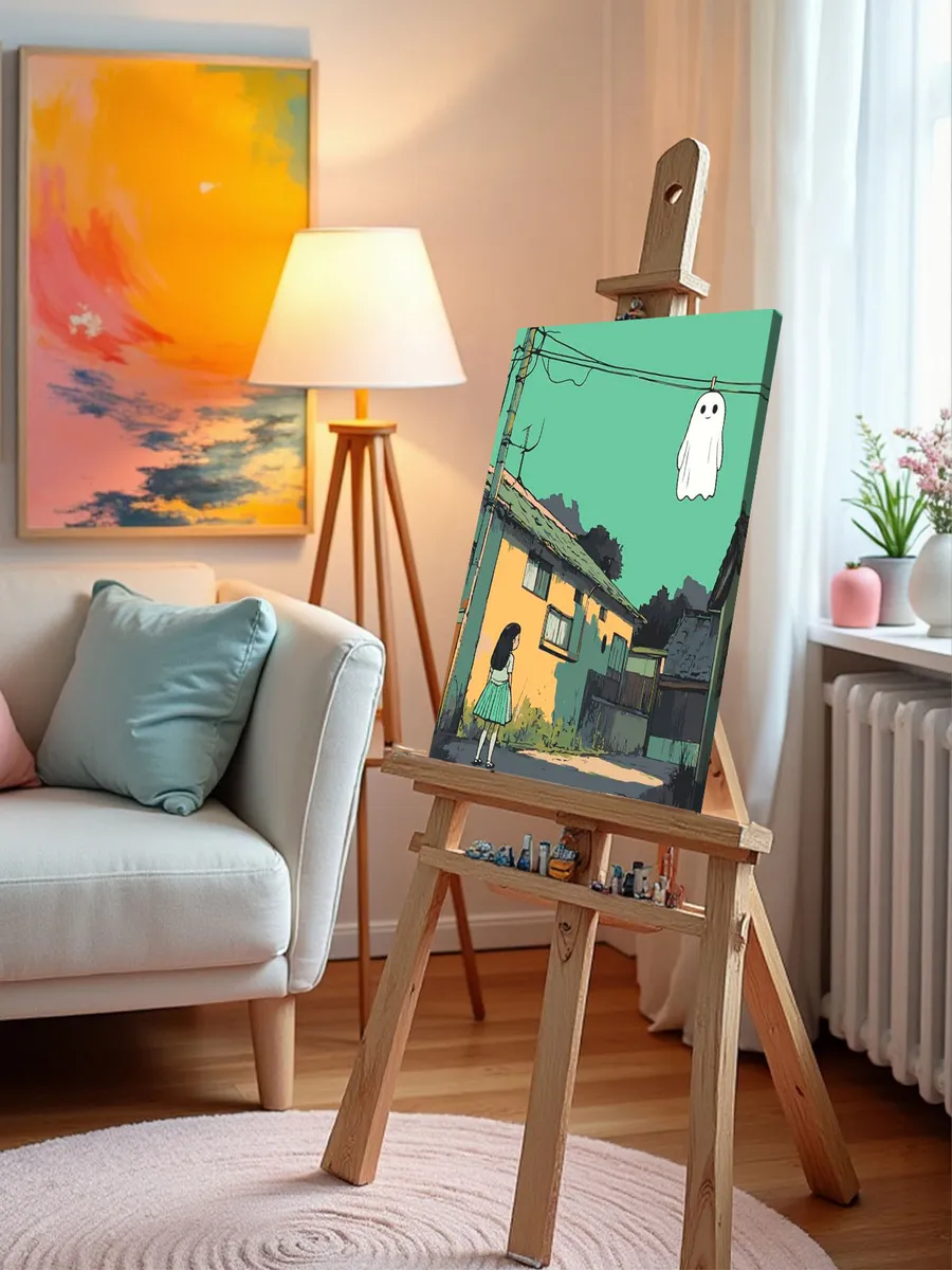 Картина по номерам «Ужасы: привидение на проводах, аниме арт» — картинка 10