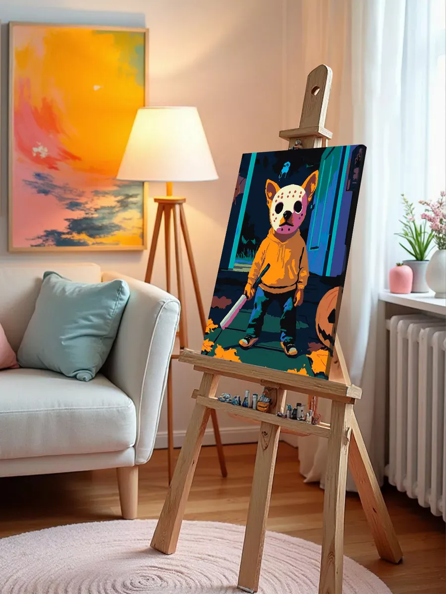 Картина по номерам «Ужасы: собака Джейсон Вурхиз, Пятница 13» — картинка 10