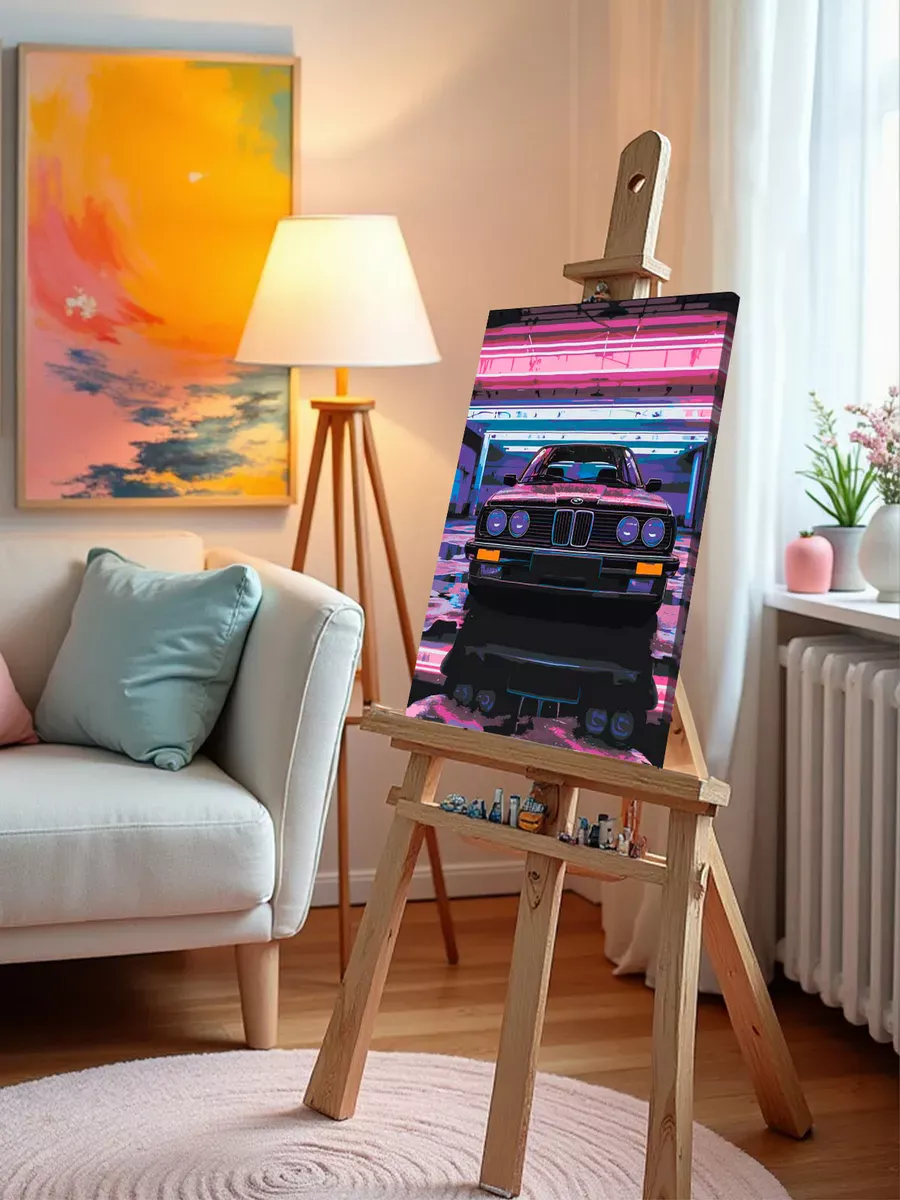 Картина по номерам, светящаяся в темноте «Машина BMW, неон» — картинка 10