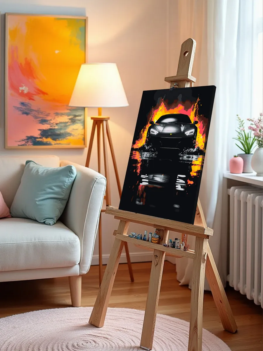 Картина по номерам, светящаяся в темноте «Машина в неоне» — картинка 10