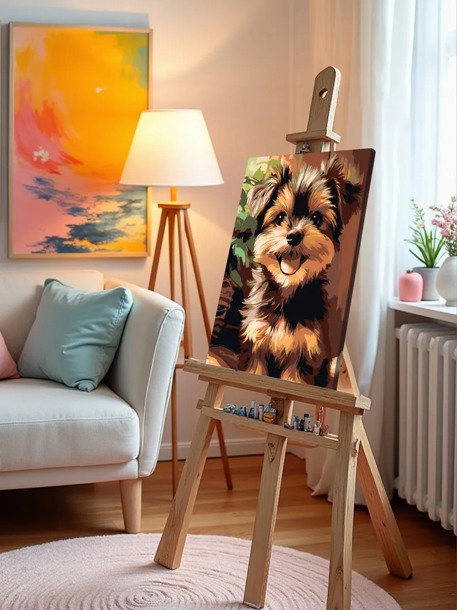 Картина по номерам «Собаки: йоркширский терьер, щенок 40х50» — картинка 10