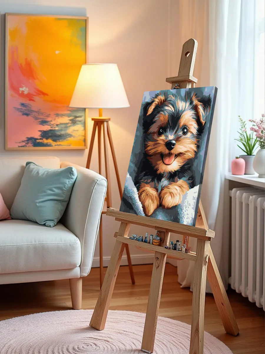 Картина по номерам «Собаки: йоркширский терьер, щенок 40х50» — картинка 9