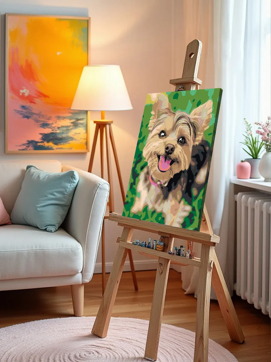 Картина по номерам «Собаки: милый йоркширский терьер 40х50» — картинка 9