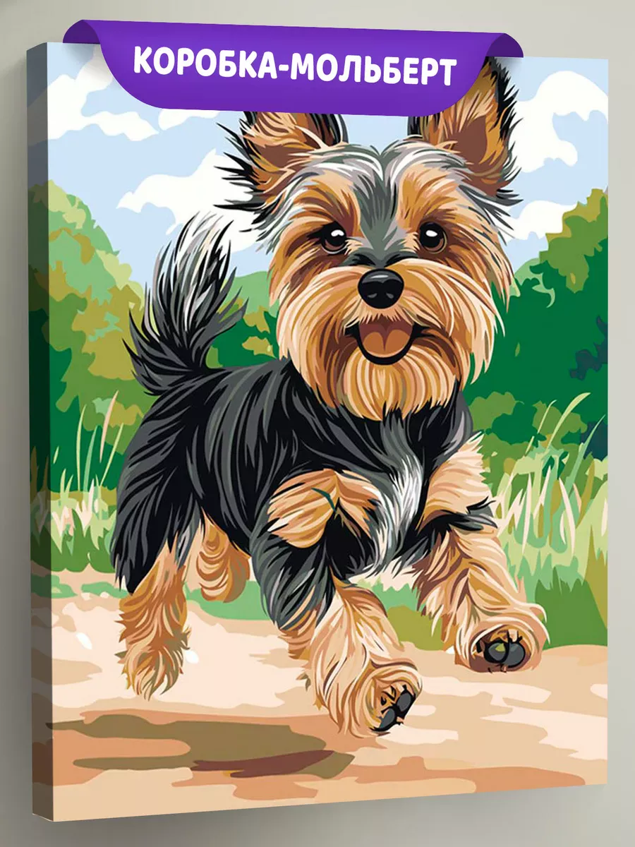 Картина по номерам «Собаки: йоркширский терьер на прогулке»