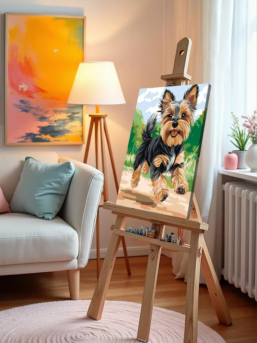 Картина по номерам «Собаки: йоркширский терьер на прогулке» — картинка 10