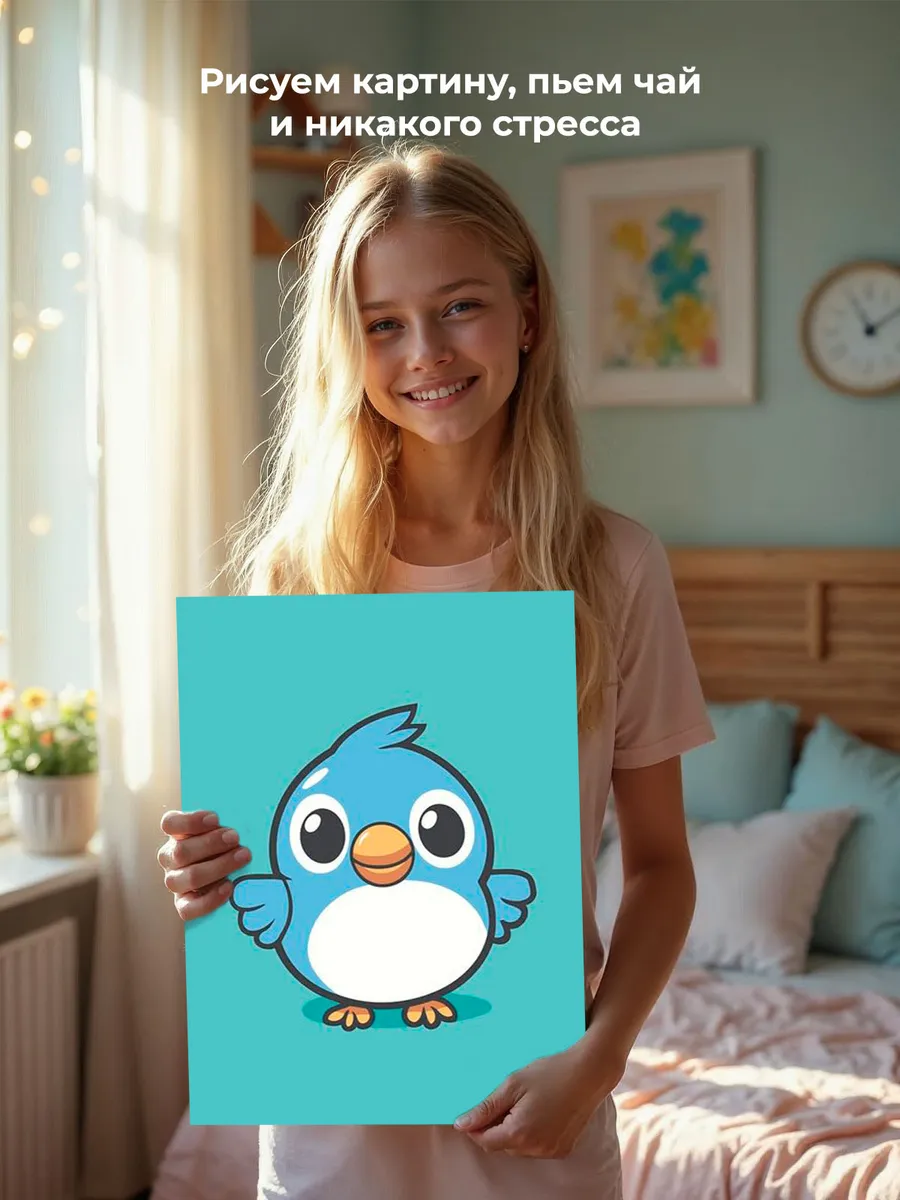 Картина по номерам «Детская, для детей: любопытный птенец» — картинка 7