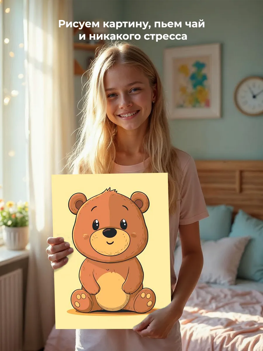Картина по номерам «Детская, для детей: милый медвежонок» — картинка 7