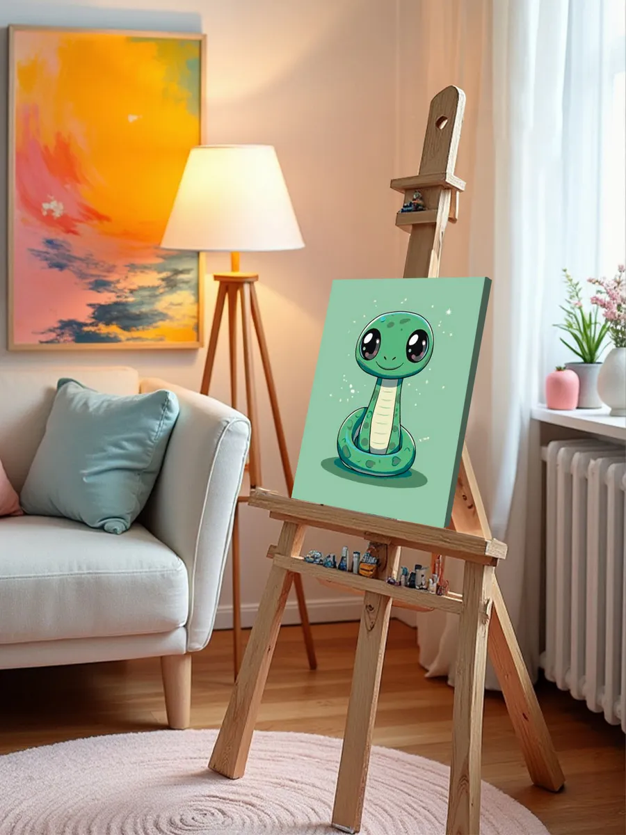 Картина по номерам «Детская, для детей: змейка, символ года» — картинка 10