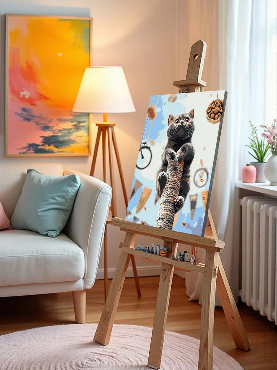 Картина по номерам «Кошки: британский кот, котенок 40x50» — картинка 10