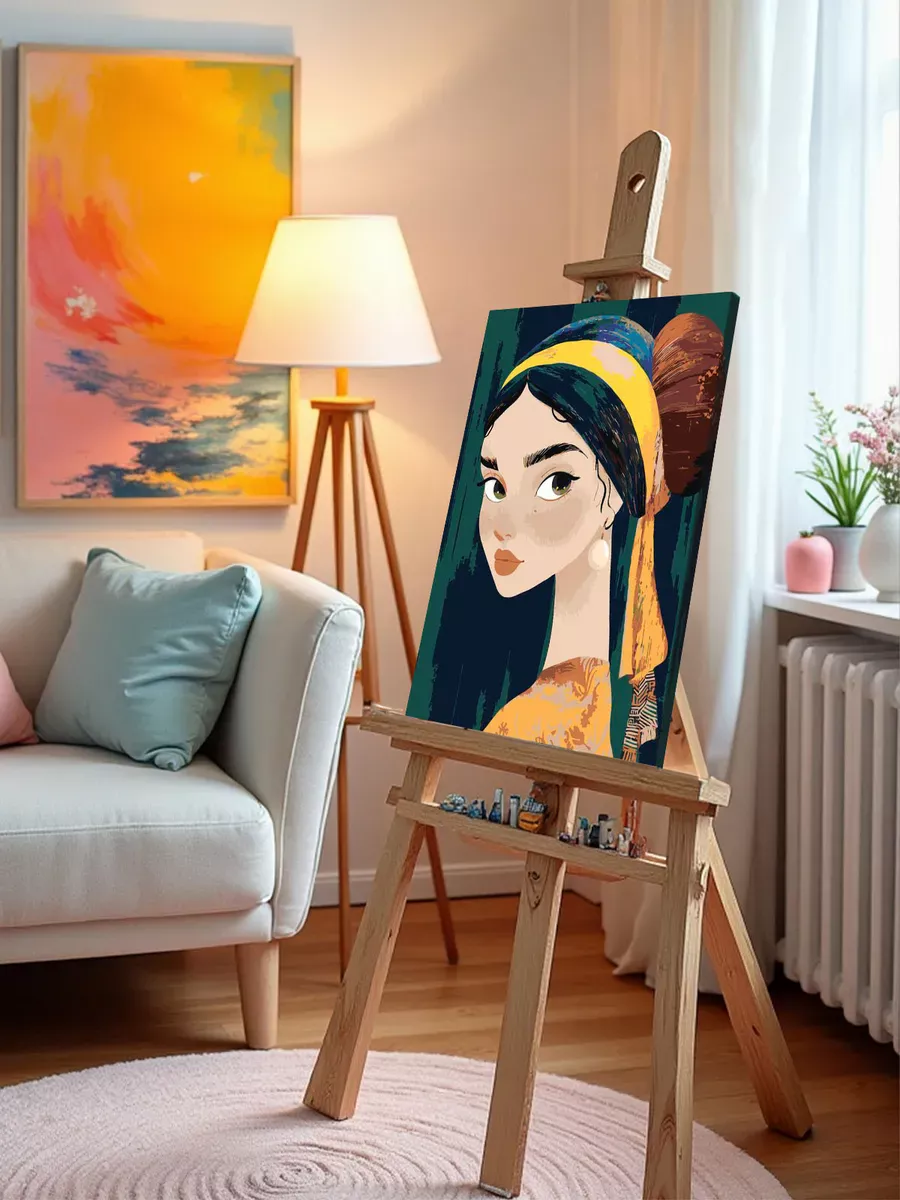 Картина по номерам «Девушка с жемчужной сережкой арт 40x50» — картинка 10