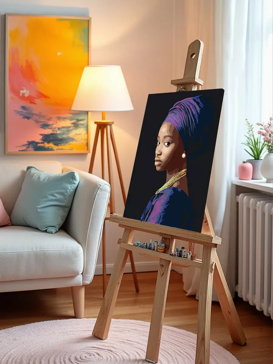 Картина по номерам «Девушка с жемчужной сережкой арт 40x50» — картинка 10