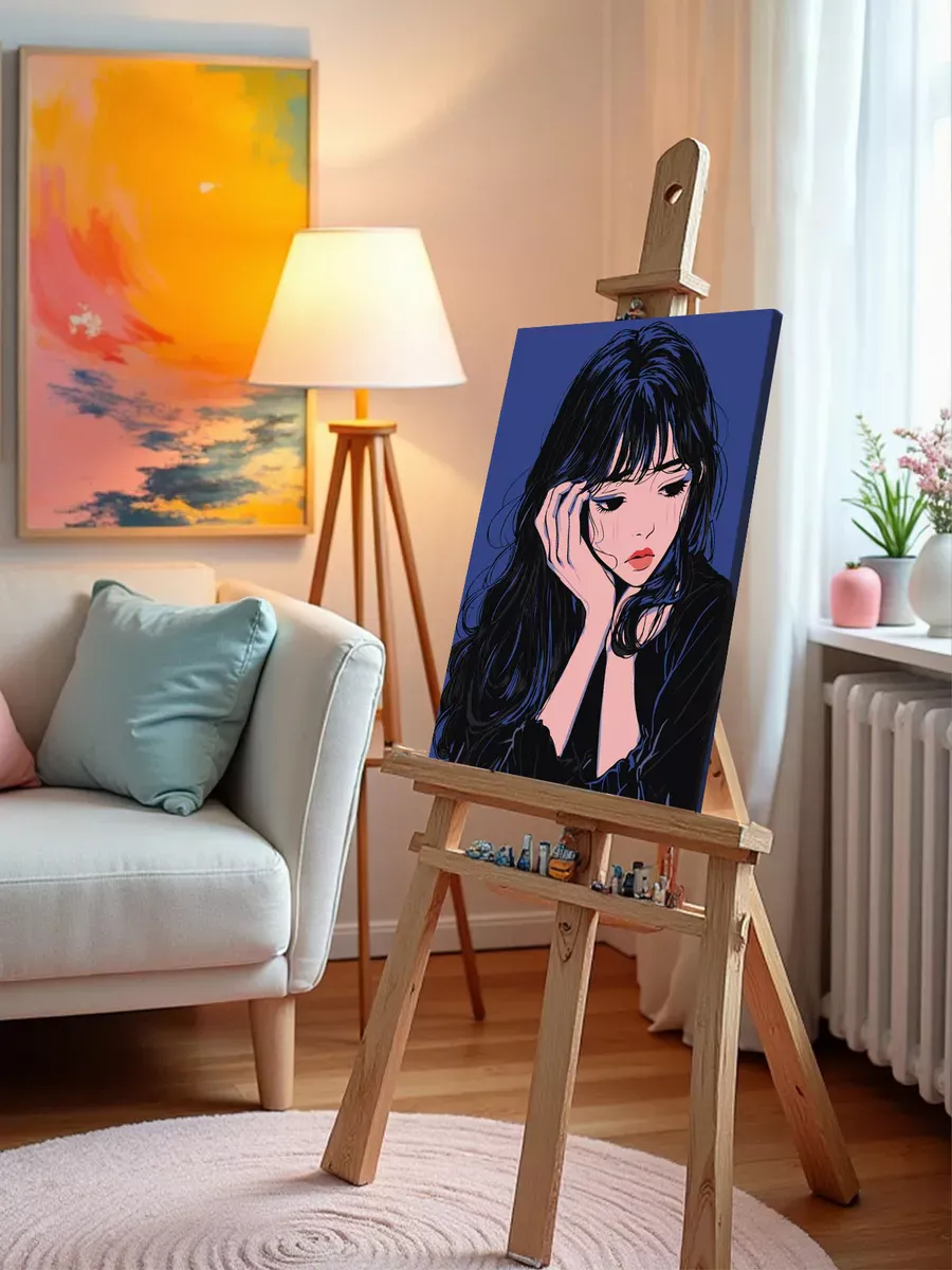 Картина по номерам «Грустная девушка, в стиле аниме 40x50» — картинка 10