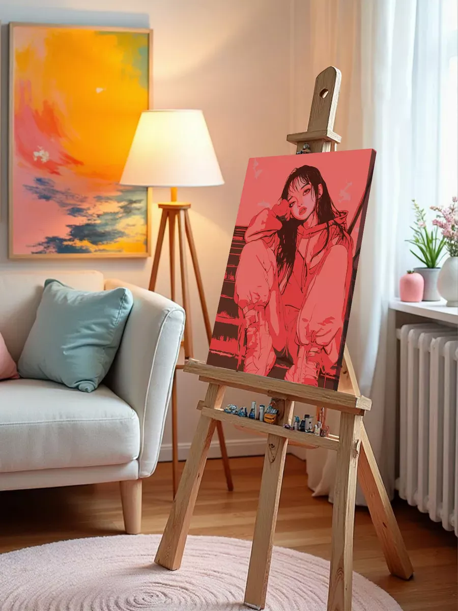 Картина по номерам «Девушка в стиле аниме, уличный стиль» — картинка 10