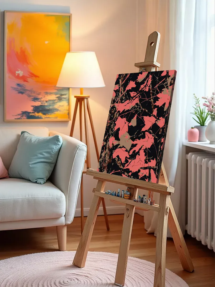 Картина по номерам «Осенние листья монохром арт, клен 40x50» — картинка 10