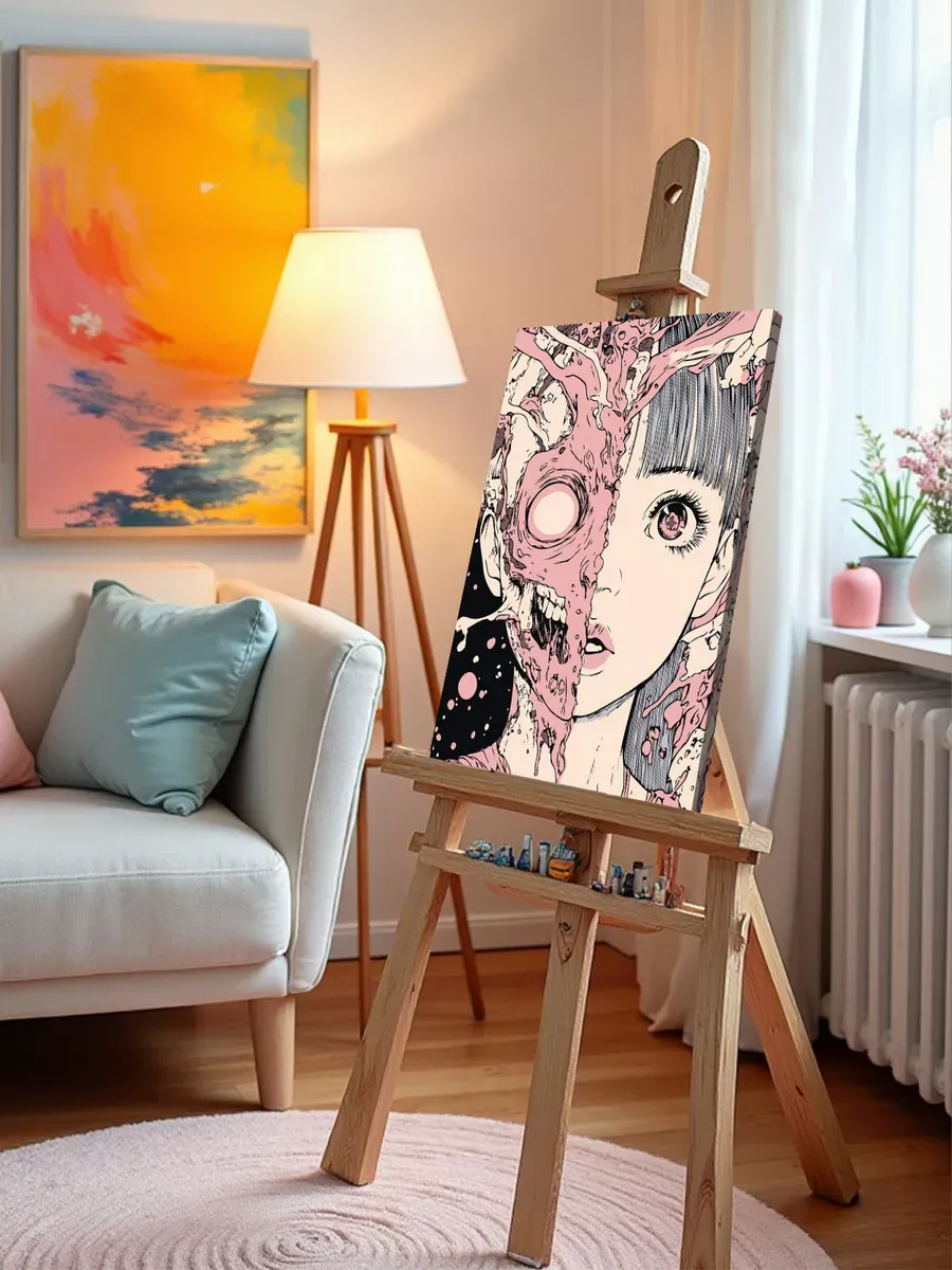 Картина по номерам «Розовая: портрет девушки арт 40x50» — картинка 10