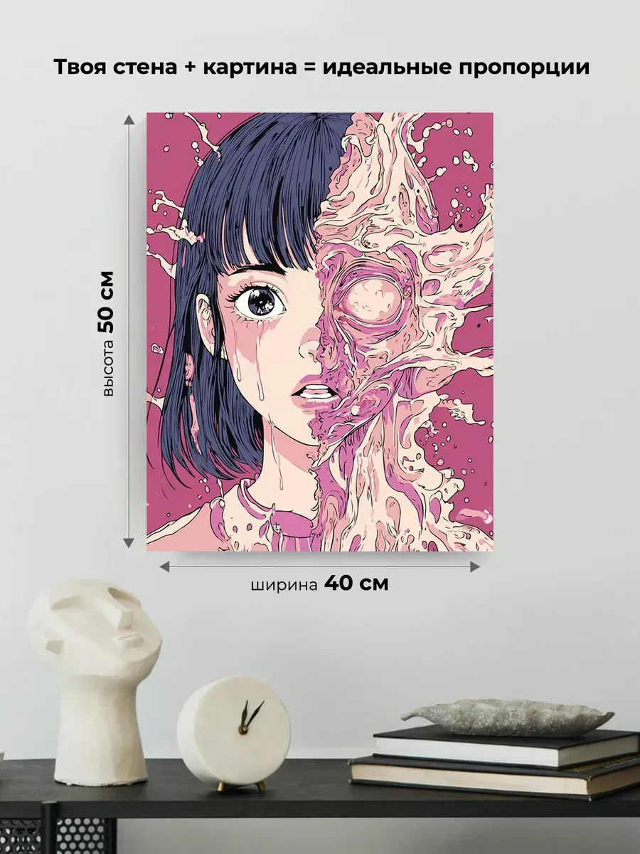 Картина по номерам «Розовая: портрет девушки арт 40x50» — картинка 3