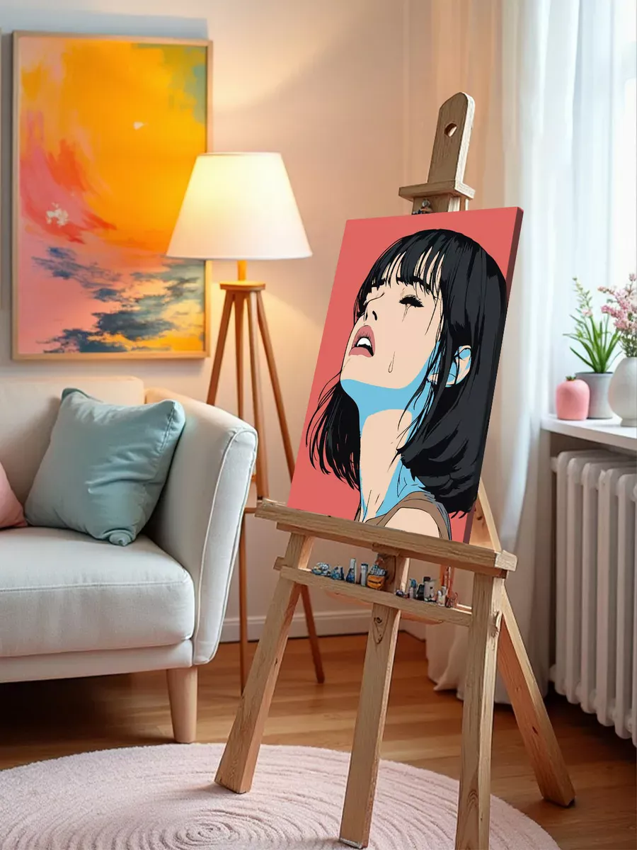 Картина по номерам «Девушка плачет, в стиле аниме арт 40x50» — картинка 10