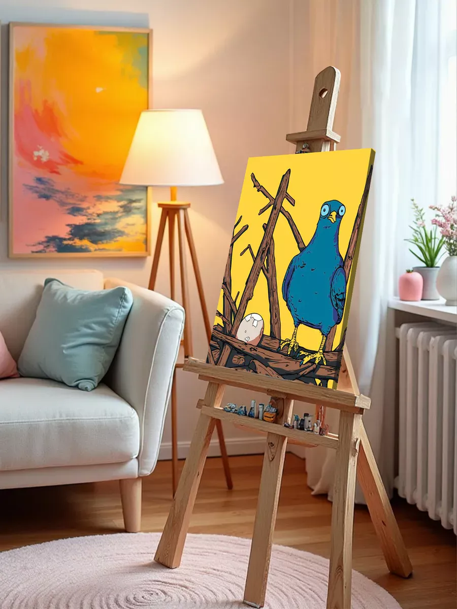 Картина по номерам «Птица голубь в своем гнезде арт 40x50» — картинка 10