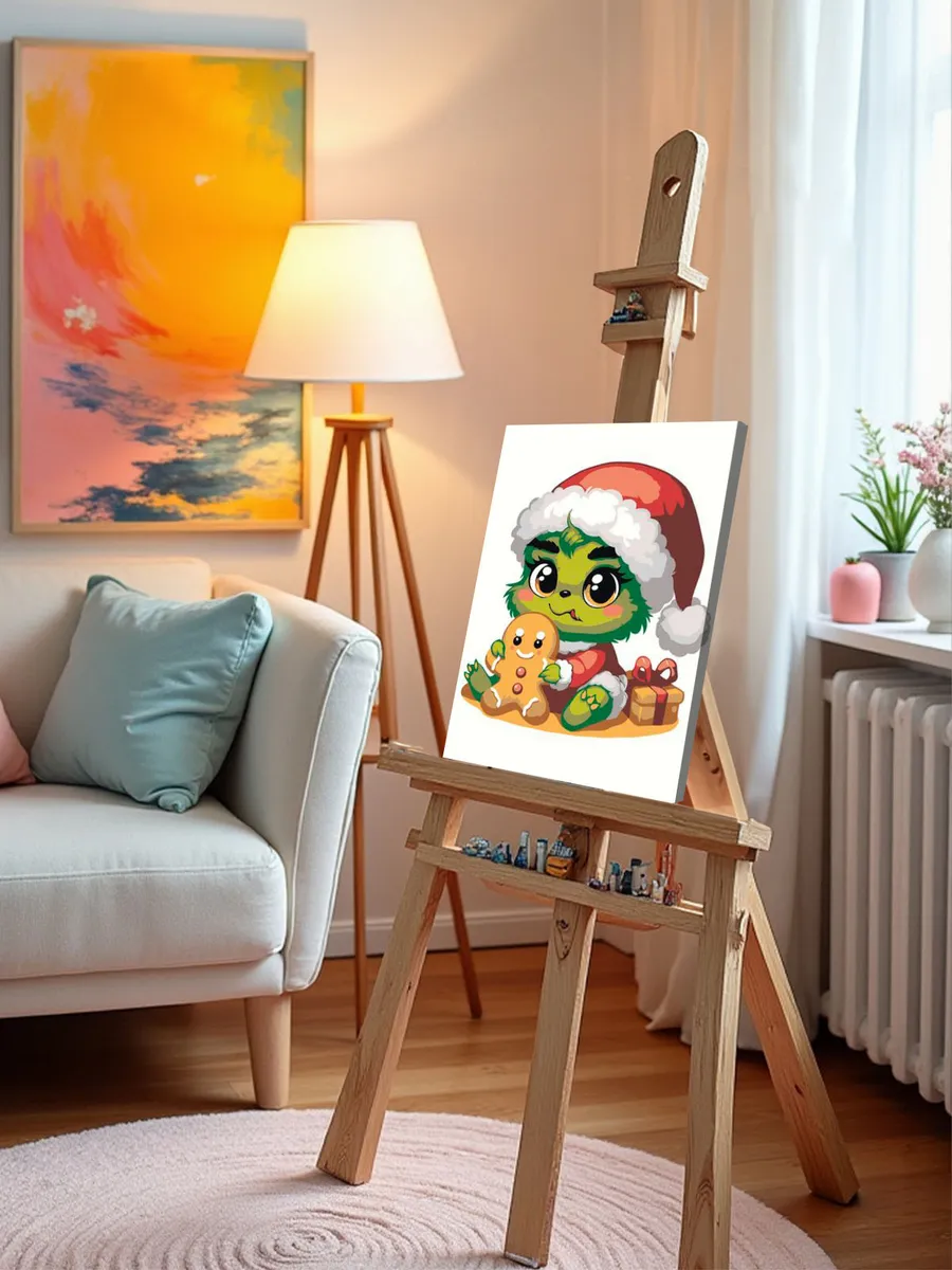 Картина по номерам «Детская, для детей: новогодний Гринч» — картинка 9