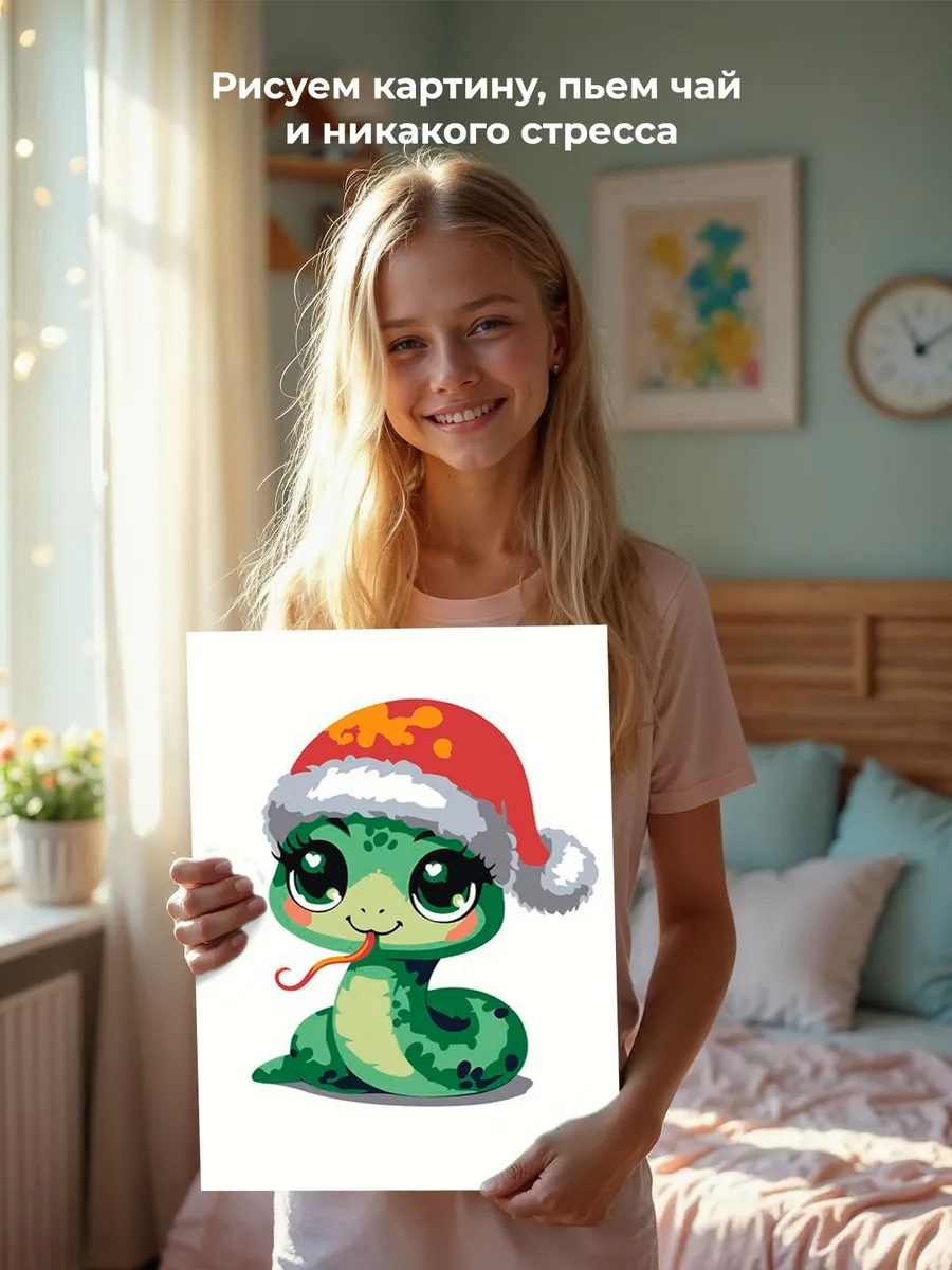 Картина по номерам «Детская, для детей: символ года, Змея» — картинка 7