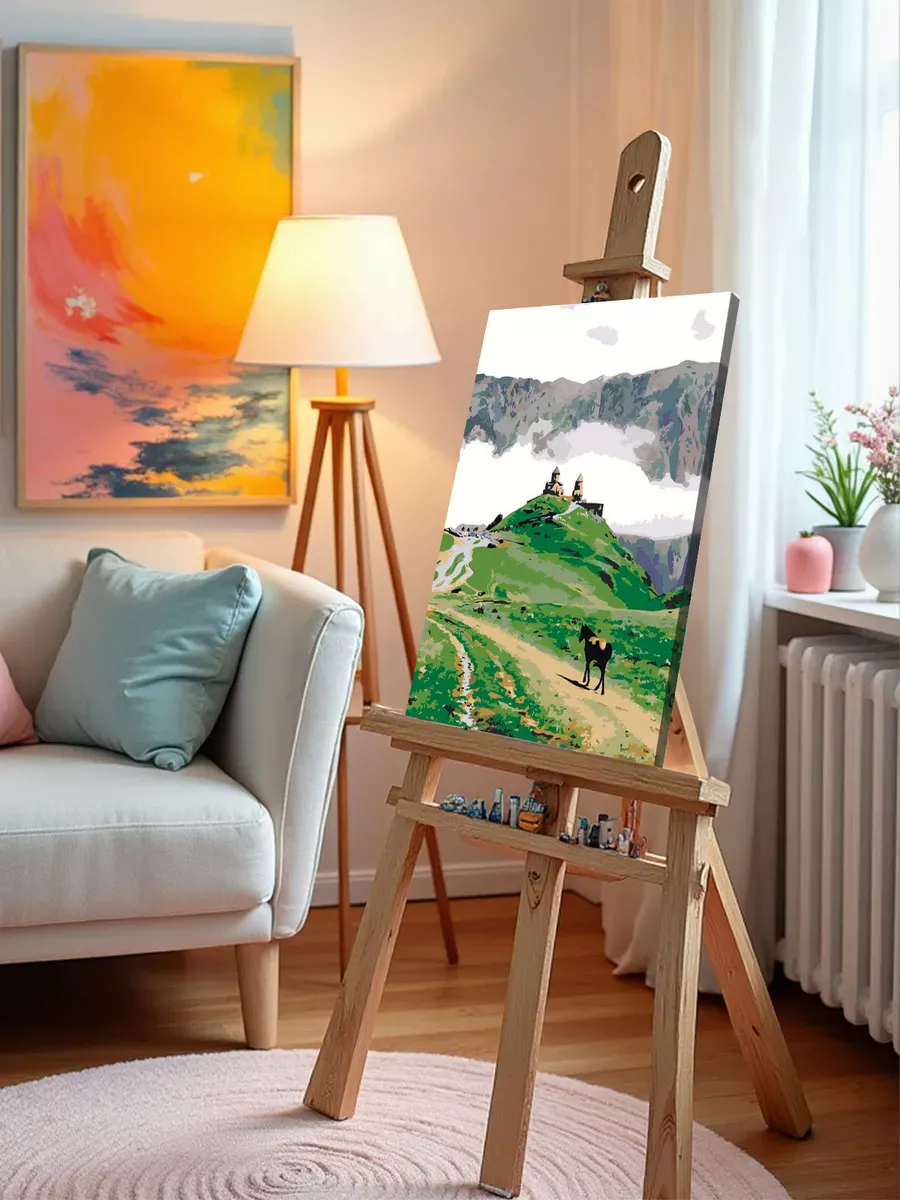 Картина по номерам «Кавказ, Грузия: Церковь Гергети, Казбек» — картинка 9