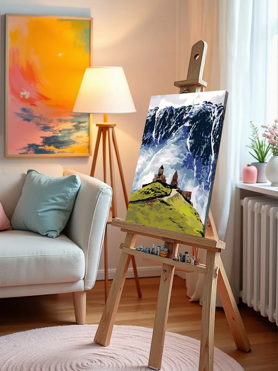 Картина по номерам «Кавказ, Грузия: Церковь Гергети, Казбек» — картинка 10