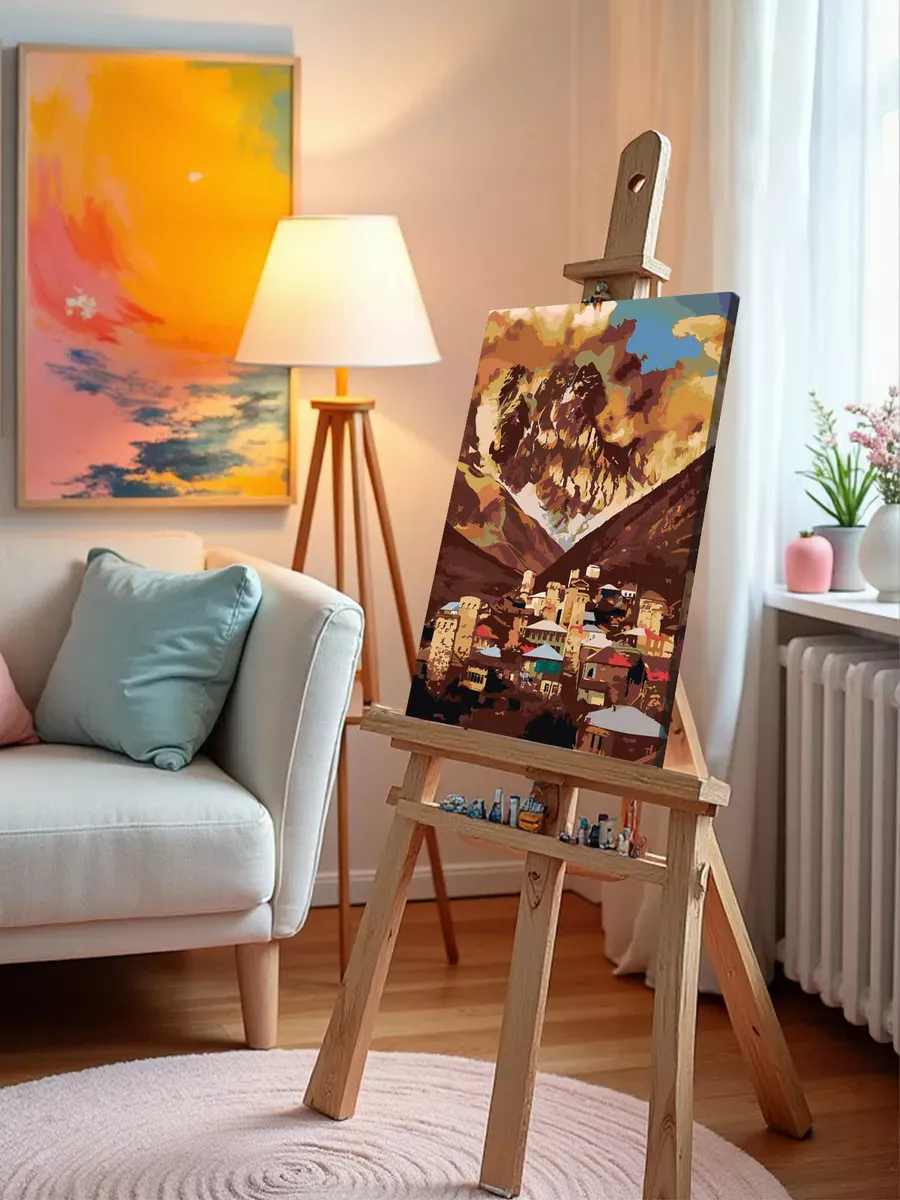 Картина по номерам «Кавказ, Грузия: село Ушгули, гора Шхара» — картинка 9