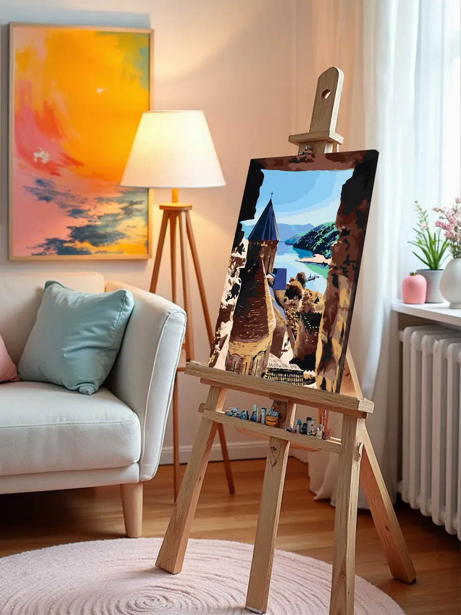 Картина по номерам «Кавказ, Грузия: крепость Ананури, храм» — картинка 10