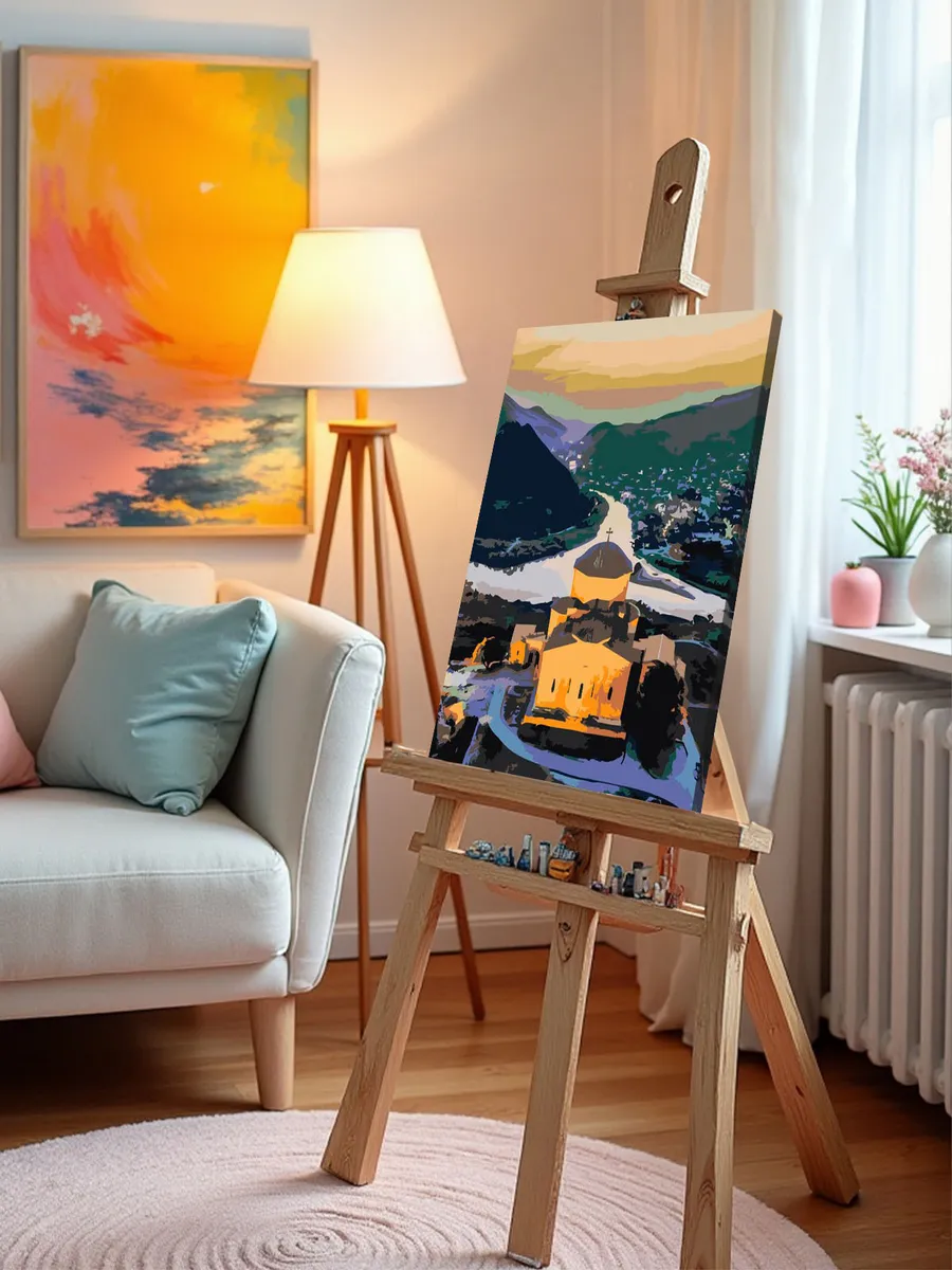 Картина по номерам «Кавказ, Грузия: монастырь Джвари, река» — картинка 10