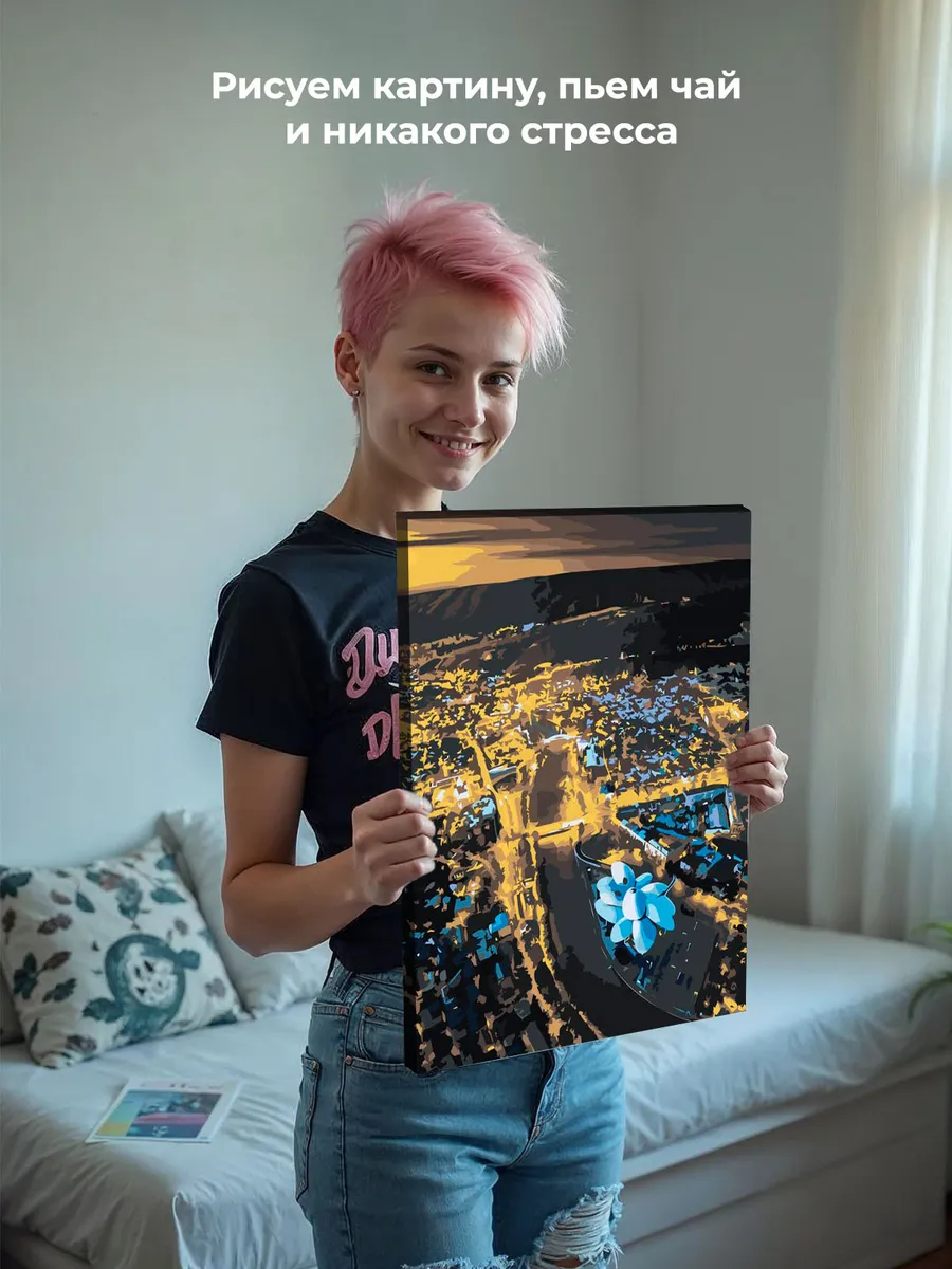 Картина по номерам «Кавказ, Грузия: ночной город Тбилиси» — картинка 7