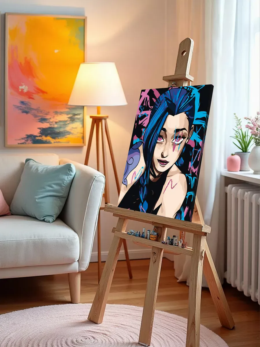 Картина по номерам «Аркейн Лига Легенд лол: Джинкс арт» — картинка 9