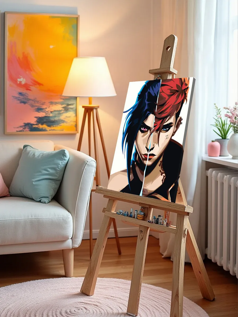 Картина по номерам «Аркейн Лига Легенд лол: Джинкс и Вай» — картинка 9