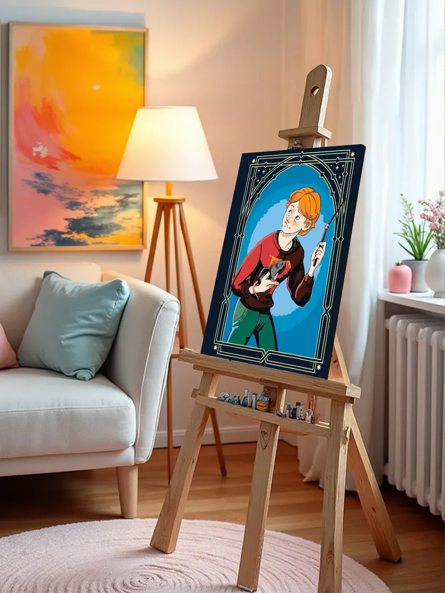 Картина по номерам «Гарри Поттер: Рон Уизли и крыса Короста» — картинка 10