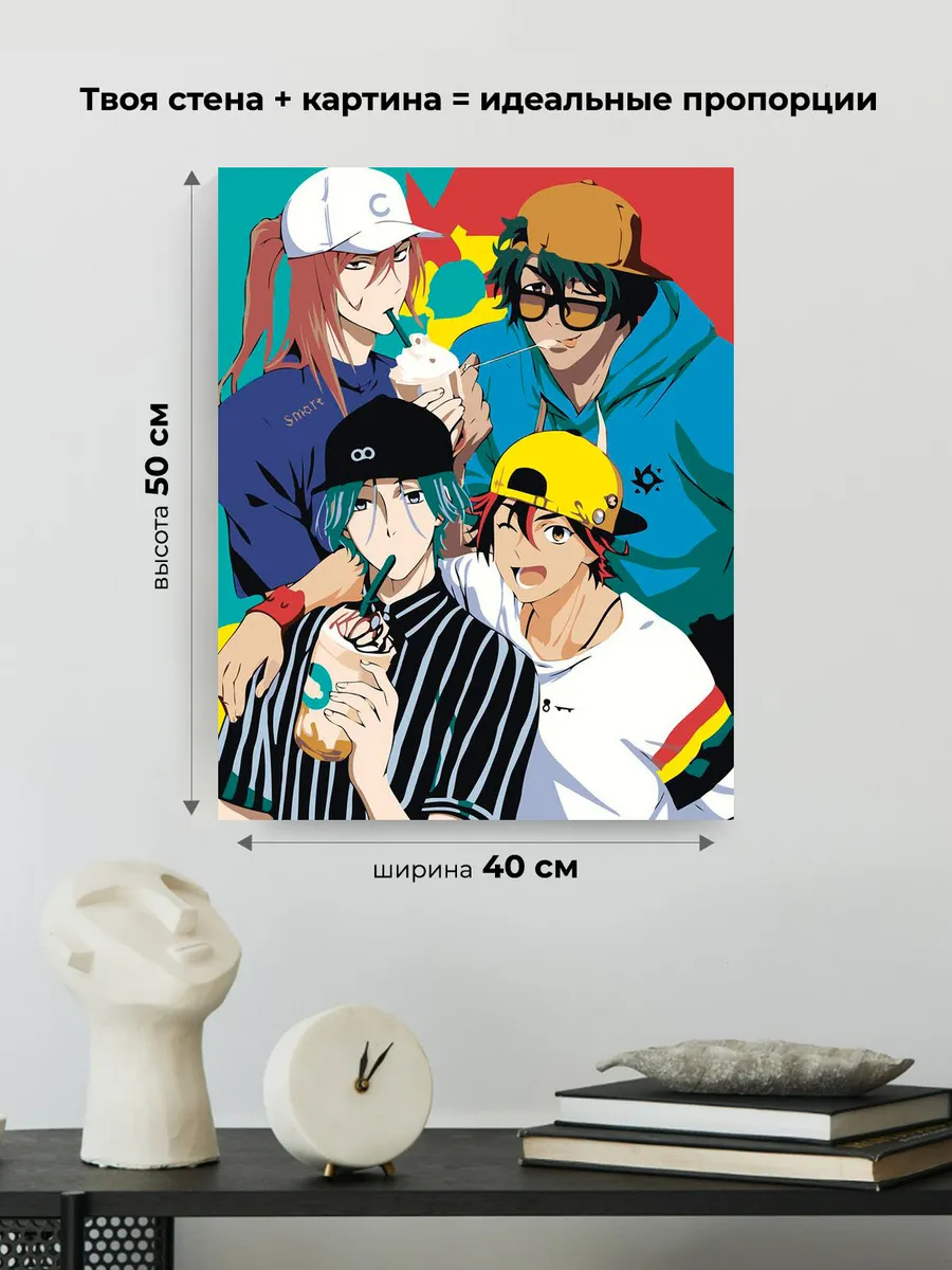 Картина по номерам «Аниме Скейт Бесконечность SK8: герои» — картинка 3