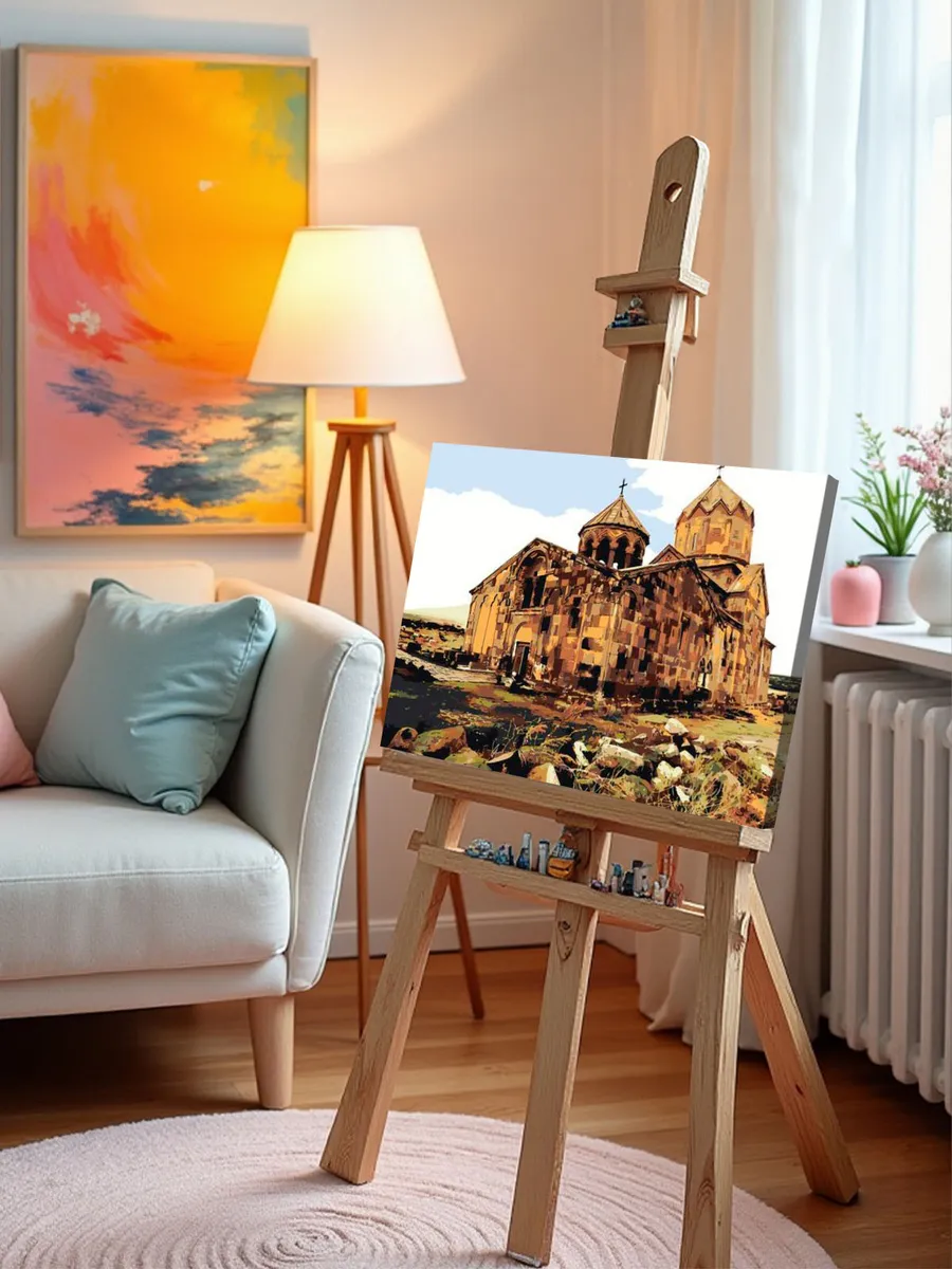 Картина по номерам «Армения: монастырь Сагмосаванк в горах» — картинка 10