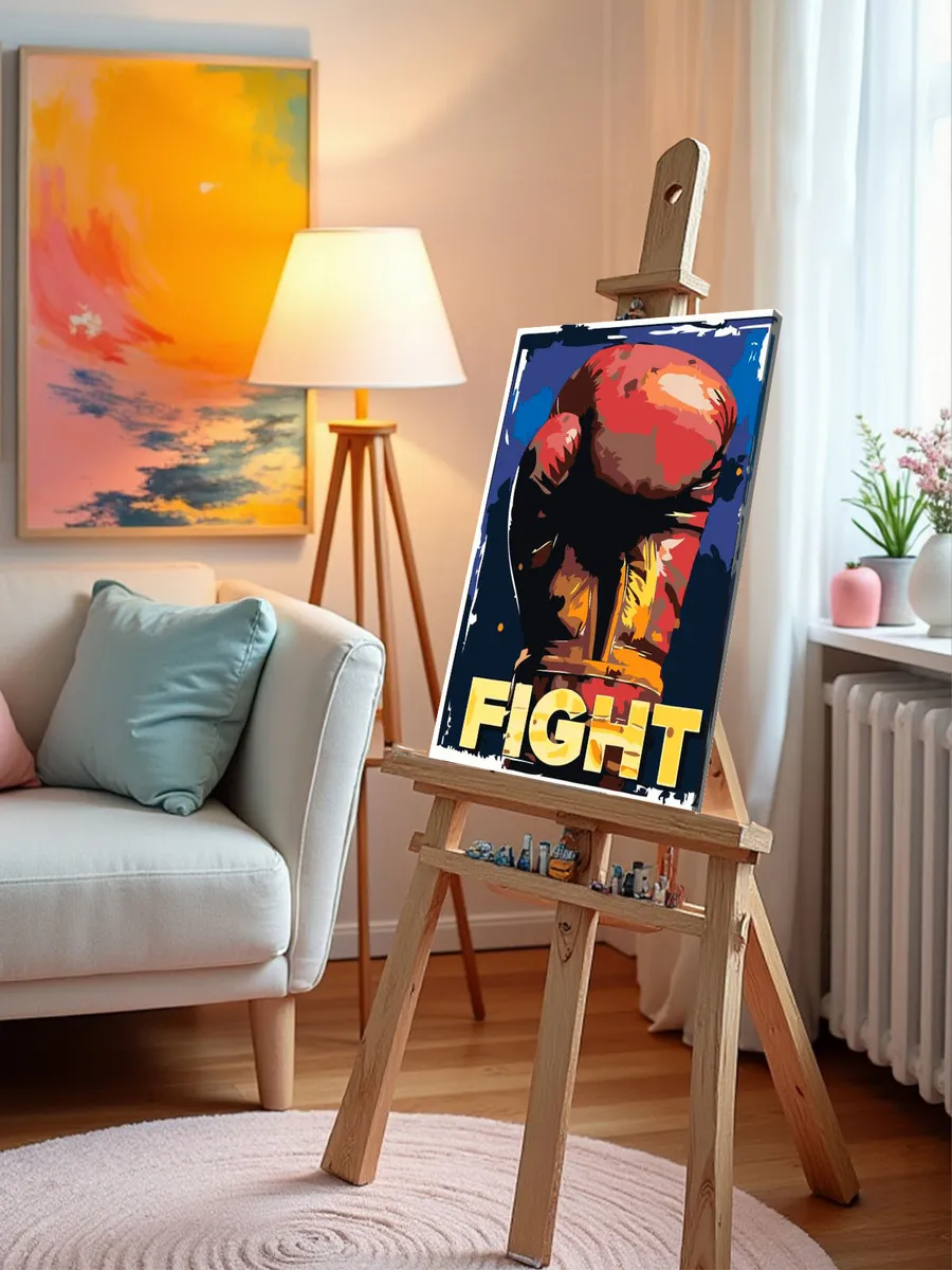 Картина по номерам «Спорт бокс: боксерская перчатка, бой» — картинка 9