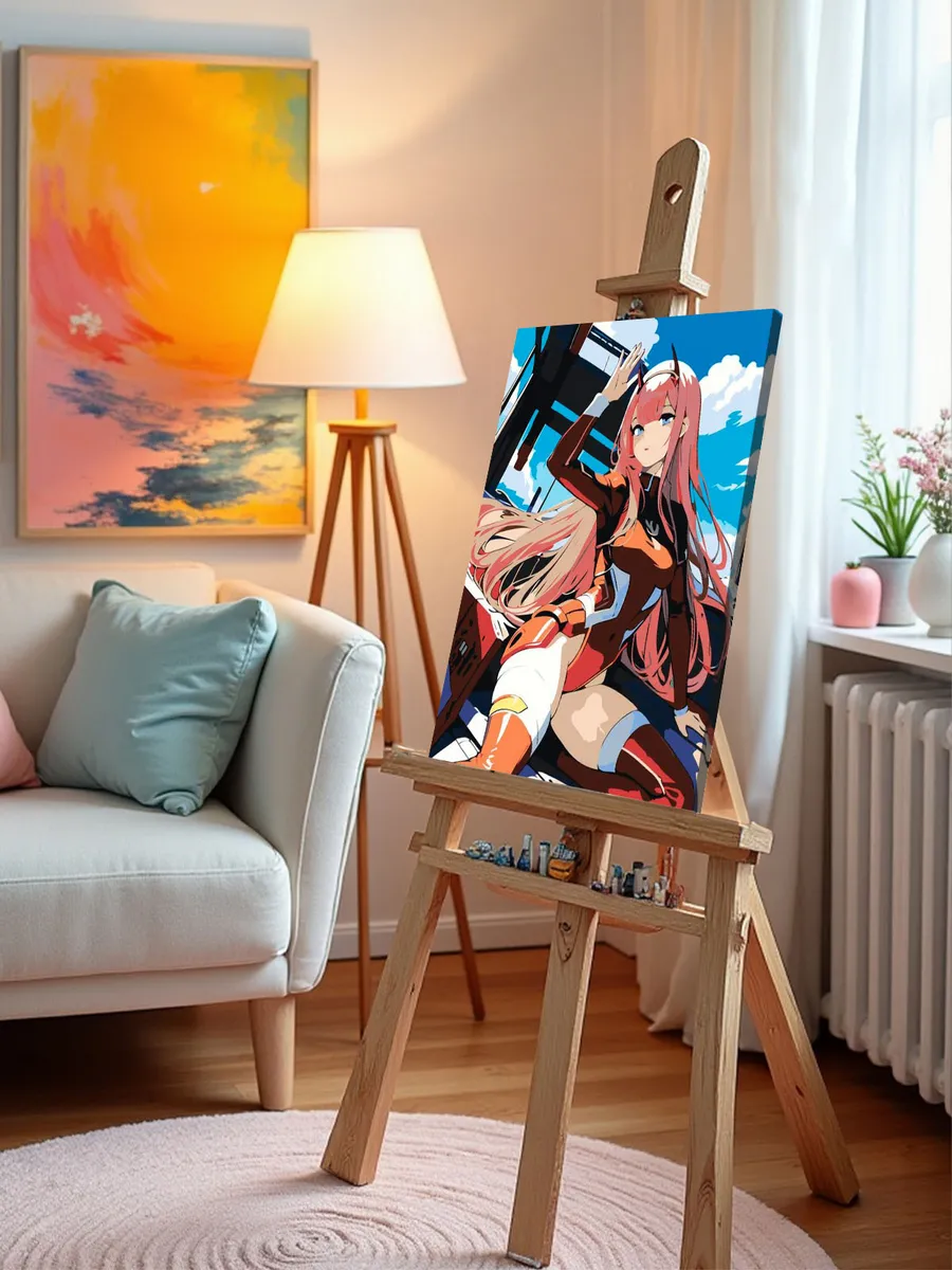 Картина по номерам «Аниме Милый во Франксе: Ноль Два портрет» — картинка 9