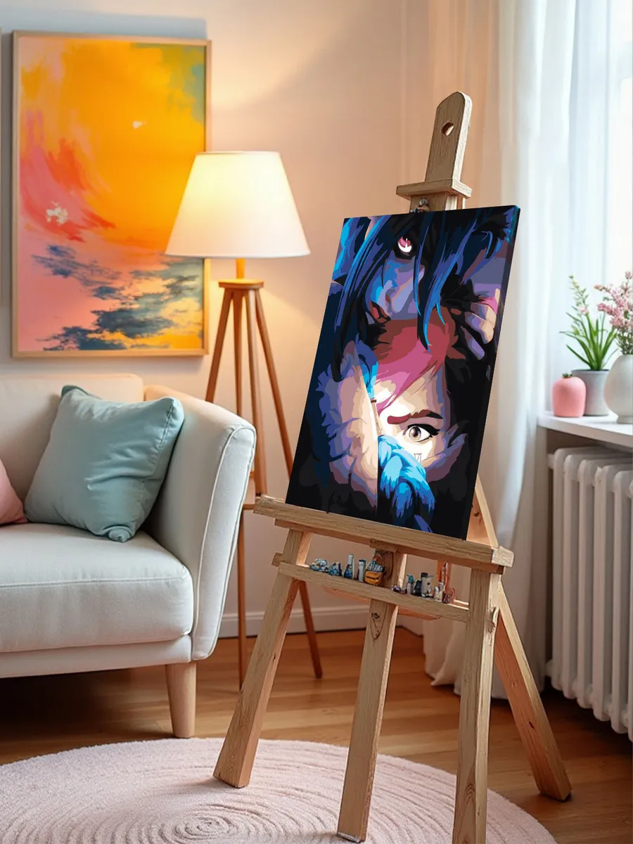 Картина по номерам «Аркейн Лига Легенд лол: Джинкс и Вай» — картинка 9