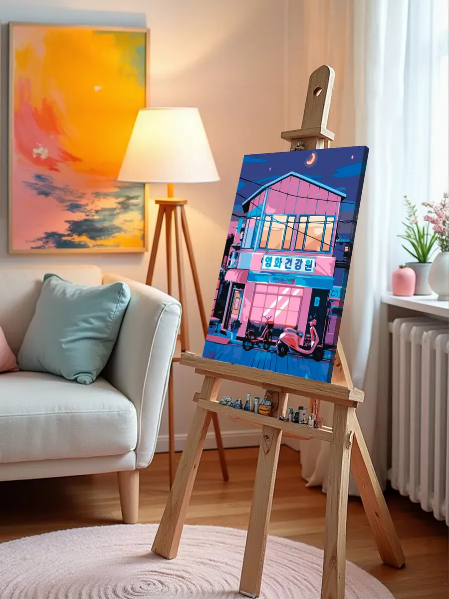 Картина по номерам «Ночная Япония в стиле ретровейв, неон» — картинка 10