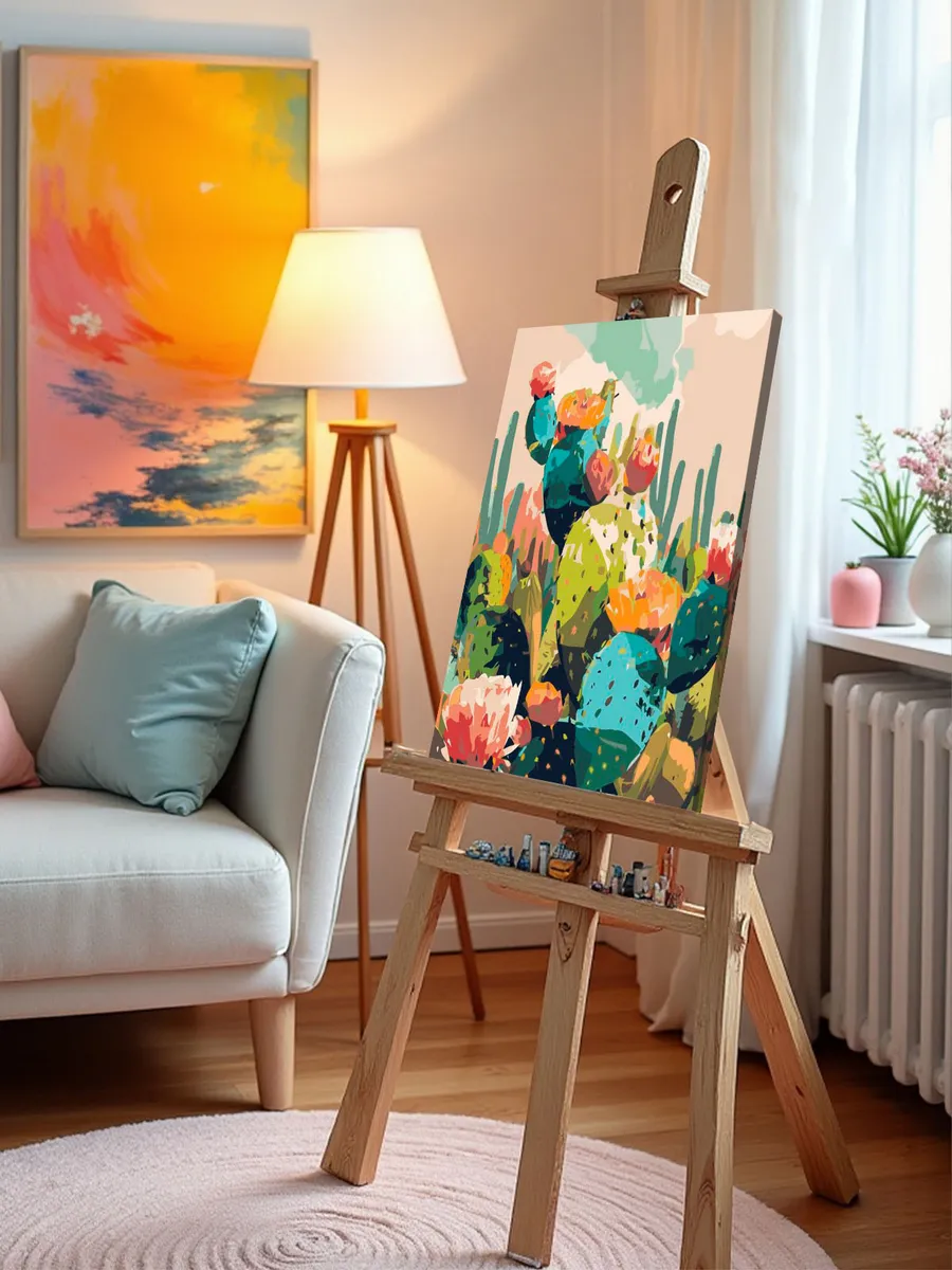 Картина по номерам «Цветы и растения: яркие кактусы, Мексика» — картинка 10