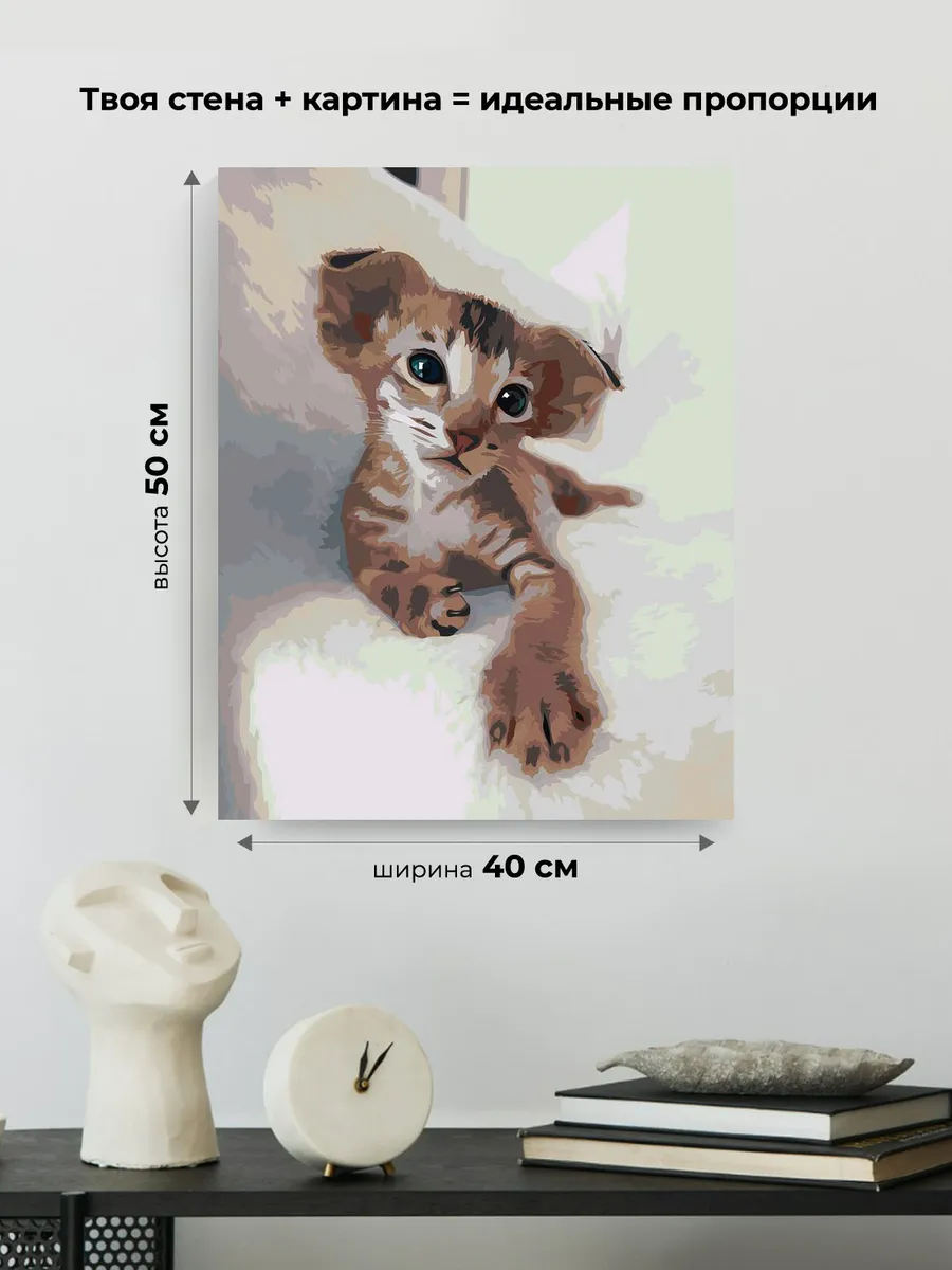 Картина по номерам «Коты и кошки: ориентальная, котенок» — картинка 3