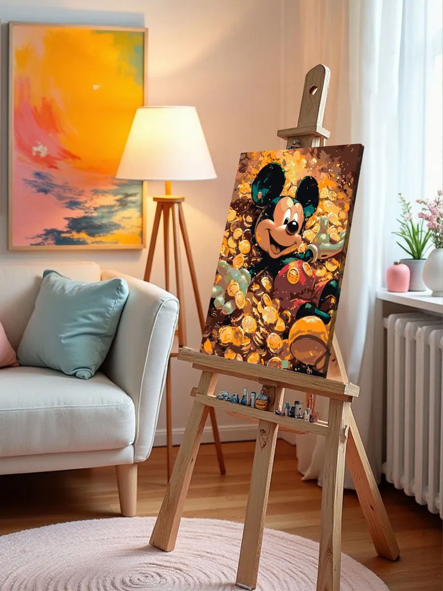 Картина по номерам «Герои Дисней: Микки Маус и деньги, золото» — картинка 9