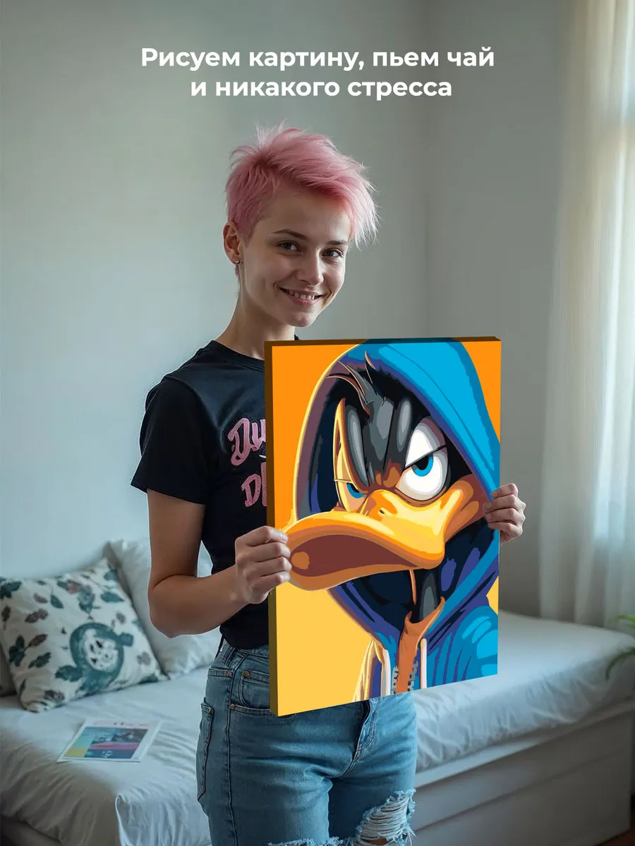 Картина по номерам «Герои Дисней: Даффи Дак рэпер арт» — картинка 6