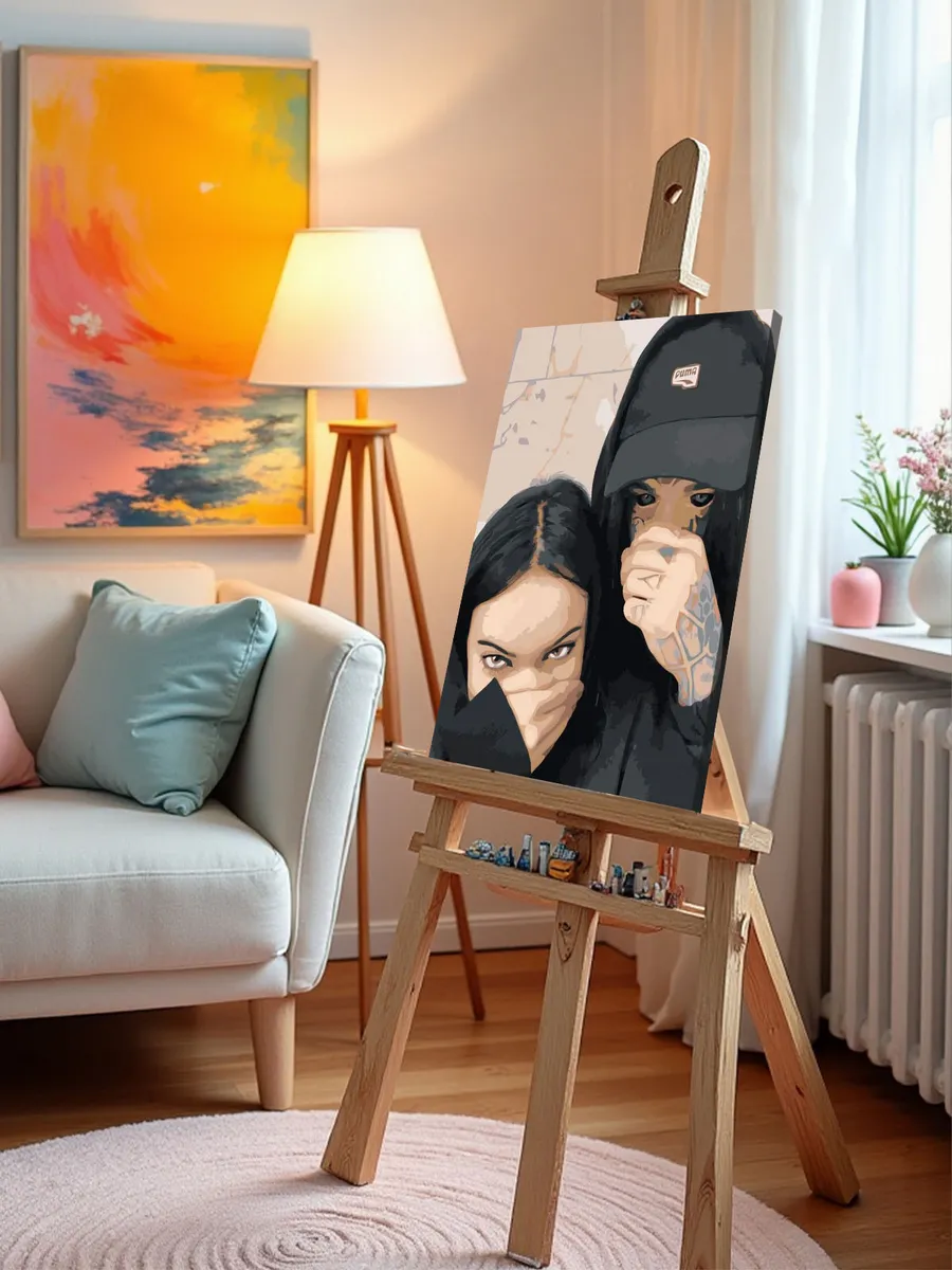 Картина по номерам «Рэпер Кишлак и Саша Razval селфи» — картинка 9