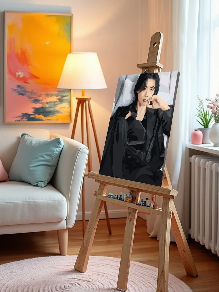 Картина по номерам «Корейский актер Ли Чон Сок, портрет» — картинка 9