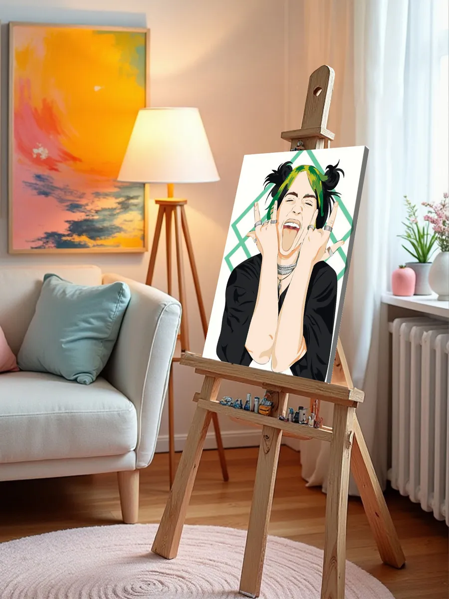 Картина по номерам «Музыка: певица Билли Айлиш арт 40x50» — картинка 10