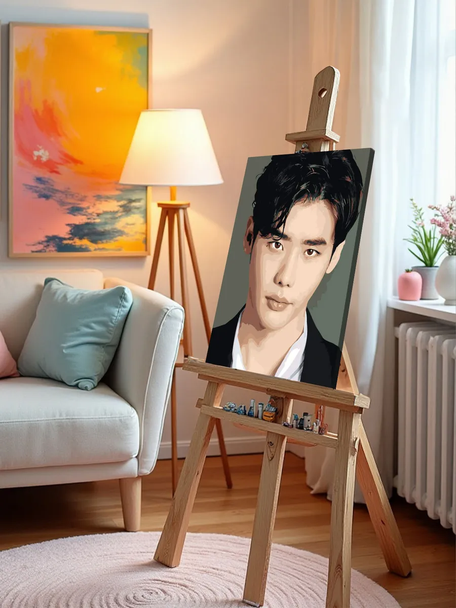 Картина по номерам «Корейский актер Ли Чон Сок, портрет» — картинка 9